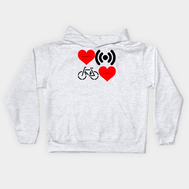 Heart Sound Bike Heart B Kids Hoodie by danlesh